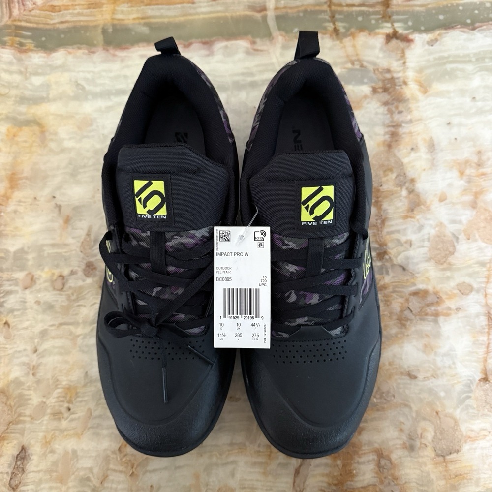 Adidas Five Ten Impact Pro W Women's Size 11.5 Black Purple Camo MTB Bike Shoes
